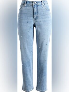 Tommy Bahama Pale Blue Straight Leg Jeans with Crystal Studs
